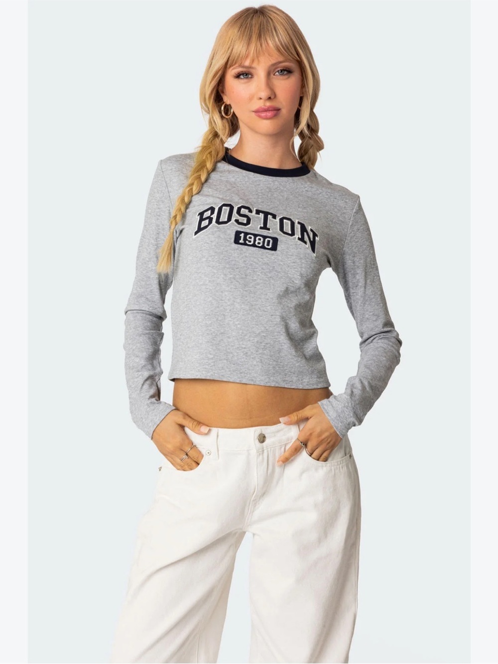 Edikted Boston Long Sleeve Tee Size S